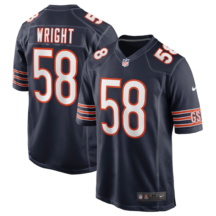 Youth Chicago Bears #58 Darnell Wright Navy Stitched Football Game Jersey